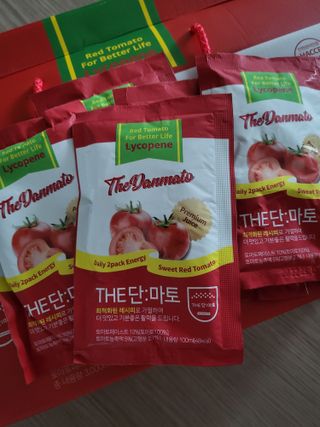 제이제이바이오 더단마토 프리미엄주스 100ml 30팩입 - 무설탕 스테비아 토마토즙 — 5점을 준 리뷰어가 2021년 11월 올린 사용 사진