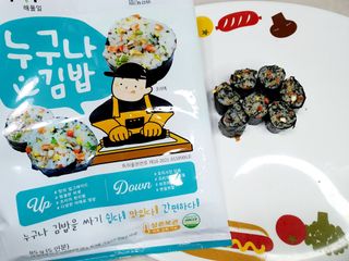 해풀잎 누구나 김밥*1ea [(혼합야채 35g *1ea,  김밥김 (5g, 5ea),  양념간장 (6g, 5ea), 참기름(5g, 2ea)] — 4점을 준 리뷰어가 2022년 5월 올린 사용 사진