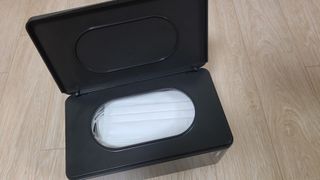 창신리빙 [프랑코 스마트 마스크·물티슈 보관함 오픈캡형] 똑똑한 정리 수납 — 5점을 준 리뷰어가 2021년 7월 올린 사용 사진