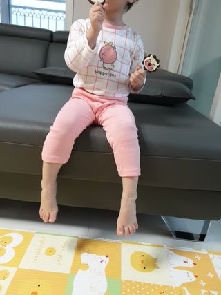 유비맘 궁디팡팡 내의/내복 상하세트 — 3점을 준 리뷰어가 2021년 2월 올린 사용 사진