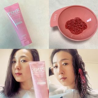 [유니프] 헤어 샤이니 핑크 컬러 트리트먼트240g — 5점을 준 리뷰어가 2023년 11월 올린 사용 사진