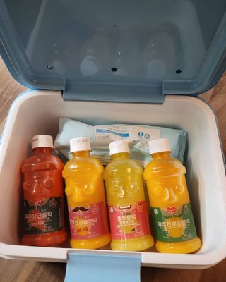 탐라원 제주의 맛, 몬딱주스 4종세트 - 한라봉몬딱주스, 천혜향몬딱주스, 청귤에이드, 당근몬딱주스 — 5점을 준 리뷰어가 2021년 8월 올린 사용 사진