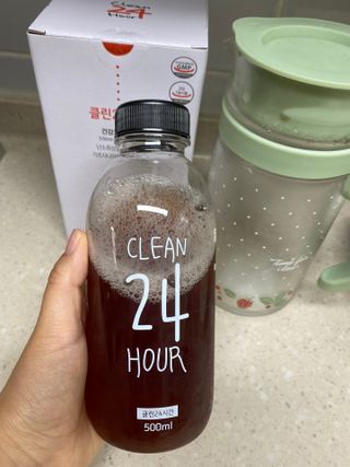 클린24시간 1BOX(5포) + 전용보틀(500ml) — 5점을 준 리뷰어가 2022년 7월 올린 사용 사진