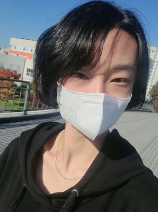 [숨그림]  덴탈마스크 짱구 우리아이 그리고 내가 쓰는 믿을수있는 케릭터 마스크  16종 — 5점을 준 리뷰어가 2021년 11월 올린 사용 사진