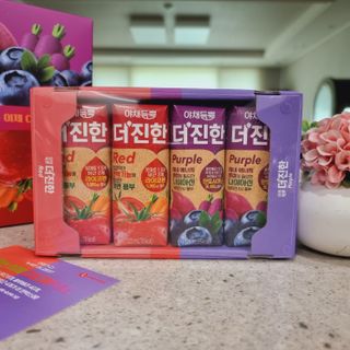 [롯데칠성] 야채듬뿍 더'진한 [롯데칠성] 야채는 이제 COLORFULL! 야채듬뿍  더 진한 레드 4개 +퍼플 4개 (총 8개) — 5점을 준 리뷰어가 2023년 6월 올린 사용 사진