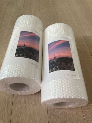 부직포나라 중금속유해물질ZERO 뜯어쓰는 주방 일회용수세미 60매 2매 — 5점을 준 리뷰어가 2022년 8월 올린 사용 사진