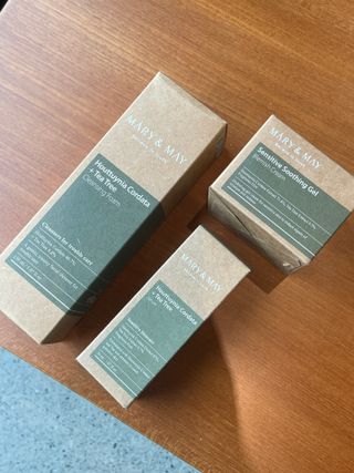 마리엔메이 센서티브 수딩 젤 크림 + 어성초 티트리 추출물 세럼 + 어성초 티트리 모공 클렌징 폼 — 5점을 준 리뷰어가 2021년 8월 올린 사용 사진