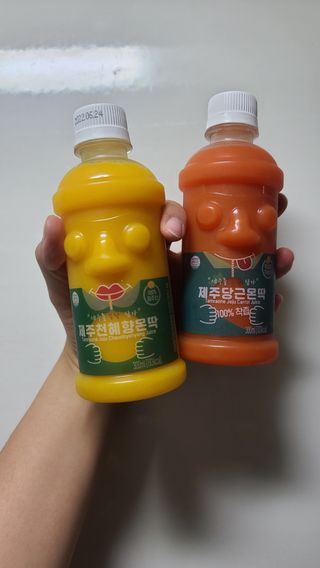 탐라원 제주의 맛, 몬딱주스 4종세트 - 한라봉몬딱주스, 천혜향몬딱주스, 청귤에이드, 당근몬딱주스 — 5점을 준 리뷰어가 2021년 7월 올린 사용 사진