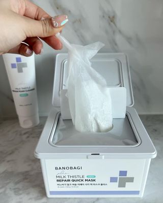 바노바기 코스메틱 바노바기 밀크씨슬 리페어 시카 폼 클렌저 플러스 120ml + 퀵 마스크 플러스 30매 — 5점을 준 리뷰어가 2023년 8월 올린 사용 사진