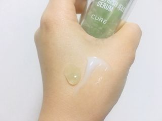 김정문알로에 큐어 큐어 알로에 리프레쉬 젤리 세럼, 큐어 알로에 하이드로 젤리 크림 — 5점을 준 리뷰어가 2021년 4월 올린 사용 사진