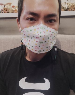 [숨그림] 3D 입체형, 짱구, 무직타이거, 빨강머리앤 우리아이 그리고 내가 쓰는 믿을수있는 케릭터 마스크 — 5점을 준 리뷰어가 2021년 10월 올린 사용 사진