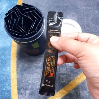 프리마인 자체 기업부설 연구소에서 찾아낸 건강한 수면의 비밀.  슬립토 플러스 30포 — 4점을 준 리뷰어가 2023년 4월 올린 사용 사진