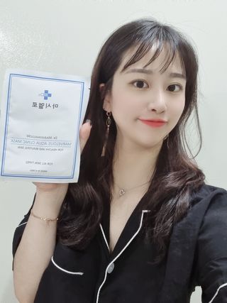 닥터마시멜로 닥터마스멜로 마블러스 아쿠아 클리닉 마스크 — 5점을 준 리뷰어가 2021년 5월 올린 사용 사진