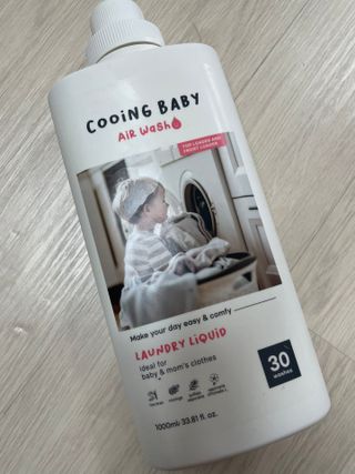 쿠잉베이비 에어워시 세탁세제,섬유유연제 1L — 5점을 준 리뷰어가 2023년 1월 올린 사용 사진