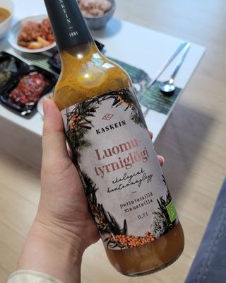 H365 [Kaskein Luomutyrniglögi] 핀란드 전통 무알콜 멀드와인 시벅톤 글로기 — 5점을 준 리뷰어가 2021년 4월 올린 사용 사진