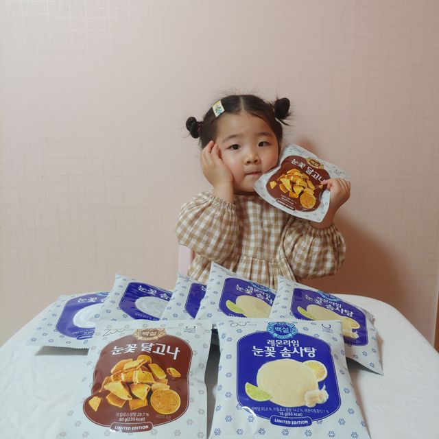 딜라이트 프로젝트  달콤한 눈꽃 간식세트( 눈꽃 솜사탕 / 레몬라임 솜사탕 / 달고나 총 7EA+스마트톡 증정) 리뷰 사진