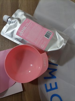 [유니프] 헤어 샤이니 핑크 컬러 트리트먼트 500g — 5점을 준 리뷰어가 2023년 10월 올린 사용 사진