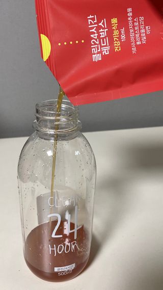 클린24시간 레드박스 1BOX(5포) + 전용보틀(500ml) — 5점을 준 리뷰어가 2024년 2월 올린 사용 사진