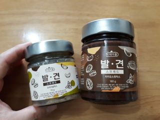 진테이블 발.견 스프레드  오리지널믹스 90g + 카카오스윗믹스 90g 2종 세트 — 5점을 준 리뷰어가 2022년 8월 올린 사용 사진