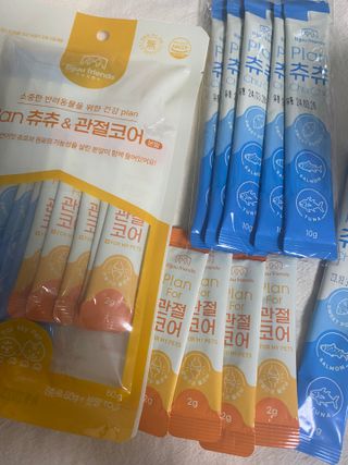 비쥬프렌즈 플랜 츄츄&건강 코어(장/관절/피모 분말) — 4.5점을 준 리뷰어가 2022년 8월 올린 사용 사진
