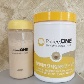 프로티원 단백질쉐이크 곡물맛 2주분 1통+보틀 — 5점을 준 리뷰어가 2021년 3월 올린 사용 사진