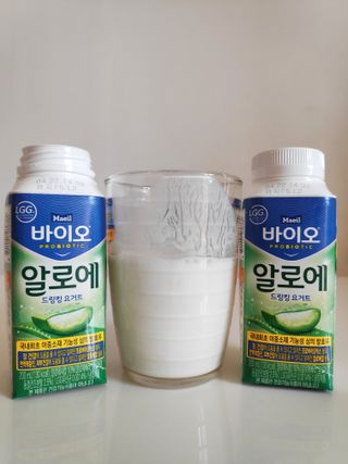 LIVE 매일바이오 알로에 드링킹 요거트 — 5점을 준 리뷰어가 2022년 4월 올린 사용 사진