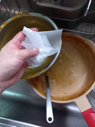 부직포나라 중금속유해물질ZERO 뜯어쓰는 주방 일회용수세미 60매 2매 — 5점을 준 리뷰어가 2022년 9월 올린 사용 사진