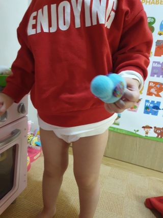 오브맘 밤 프리미엄 아기 기저귀 팬티형 밴드형 — 5점을 준 리뷰어가 2021년 1월 올린 사용 사진