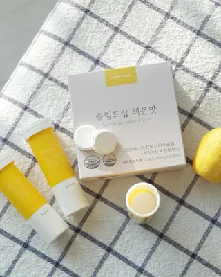 [슬림드랍 레몬맛] 건기식 다이어트 보조제 겸 비타민 — 4점을 준 리뷰어가 2022년 1월 올린 사용 사진