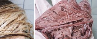 [유니프] 헤어 샤이니 핑크 컬러 트리트먼트 500g — 5점을 준 리뷰어가 2023년 10월 올린 사용 사진