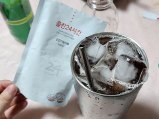 클린24시간 1BOX(5포) + 전용보틀(500ml) — 5점을 준 리뷰어가 2022년 10월 올린 사용 사진