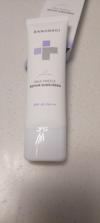 바노바기 코스메틱 바노바기 밀크씨슬 리페어 시카 선스크린 플러스 50ml — 4점을 준 리뷰어가 2023년 2월 올린 사용 사진