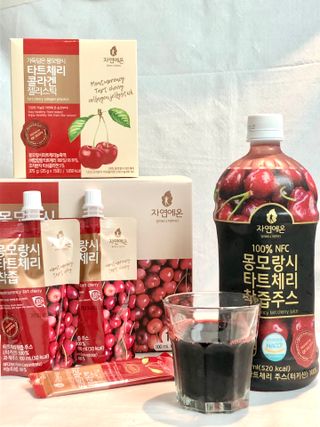 자연에온 몽모랑시 타트체리 3종 세트 구성 - 저분자콜라겐젤리, NFC 착즙주스 — 4.5점을 준 리뷰어가 2021년 7월 올린 사용 사진