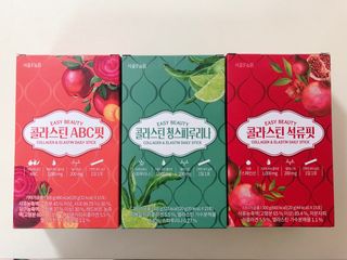 서울에프엔비 콜라스틴 3종 뷰티젤리스틱 45입 [ABC핏 15입 /  석류핏 15입 / 청스피루리나 15입] — 5점을 준 리뷰어가 2021년 9월 올린 사용 사진