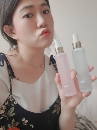 멈칫 X 최준 헤어 앤 바디미스트 소프트블루솝, 마젠타레이디 2종 — 5점을 준 리뷰어가 2021년 6월 올린 사용 사진