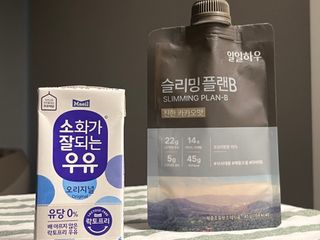 일일하우 슬리밍 플랜B 고소한 귀리맛, 진한 카카오맛 (체중조절식) — 5점을 준 리뷰어가 2023년 8월 올린 사용 사진