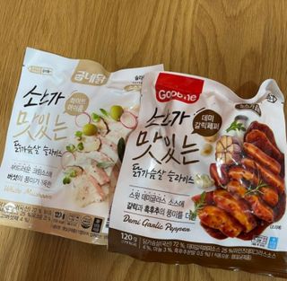 굽네몰 [굽네] 소스가 맛있는 닭가슴살 슬라이스 4종 — 5점을 준 리뷰어가 2021년 4월 올린 사용 사진