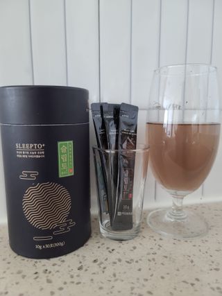 프리마인 자체 기업부설 연구소에서 찾아낸 건강한 수면의 비밀.  슬립토 플러스 30포 — 5점을 준 리뷰어가 2022년 2월 올린 사용 사진