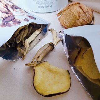 딜라이트 프로젝트 바삭한 원물칩 3종 고구마칩, 자색고구마칩, 느타리버섯칩 [총 6봉지] — 4점을 준 리뷰어가 2022년 2월 올린 사용 사진
