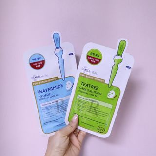 메디힐 올리브영 1등 마스크팩 워터마이드팩 2매 + 티트리팩 2매 기획세트 — 4점을 준 리뷰어가 2021년 3월 올린 사용 사진