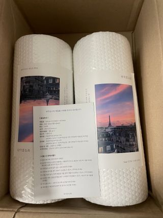 부직포나라 중금속유해물질ZERO 뜯어쓰는 주방 일회용수세미 60매 2매 — 5점을 준 리뷰어가 2022년 9월 올린 사용 사진