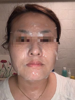체르엠 그린 케비어 더블워터 마스크팩 5매입  2팩 — 5점을 준 리뷰어가 2021년 11월 올린 사용 사진