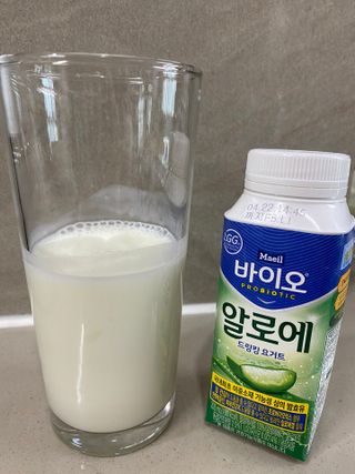 LIVE 매일바이오 알로에 드링킹 요거트 — 5점을 준 리뷰어가 2022년 4월 올린 사용 사진