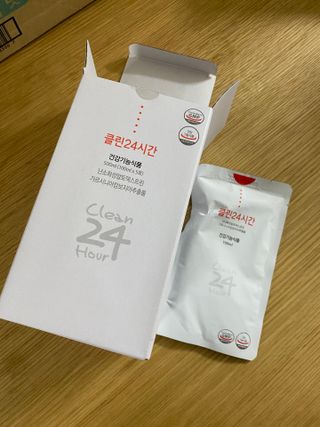 클린24시간 1BOX(5포) + 전용보틀(500ml) — 2점을 준 리뷰어가 2022년 10월 올린 사용 사진