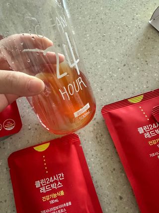 클린24시간 레드박스 1BOX(5포) + 전용보틀(500ml) — 5점을 준 리뷰어가 2024년 1월 올린 사용 사진