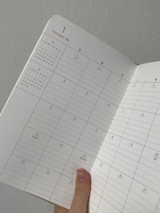 리훈 2023년 하고싶은말다이어리 (세로/정사각 중 택 1, 베이지/블루 중 택 1) — 5점을 준 리뷰어가 2023년 1월 올린 사용 사진