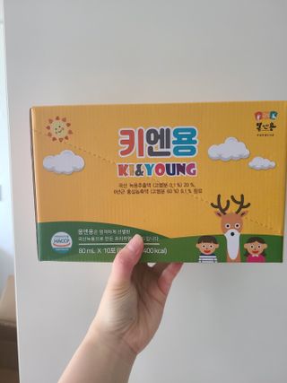 [몸엔용] 어린이, 초등학생의 영양간식 달콤 국산녹용 키엔용  80ml x 10포 — 5점을 준 리뷰어가 2021년 7월 올린 사용 사진