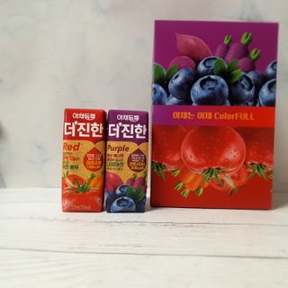 [롯데칠성] 야채듬뿍 더'진한 [롯데칠성] 야채는 이제 COLORFULL! 야채듬뿍  더 진한 레드 4개 +퍼플 4개 (총 8개) — 5점을 준 리뷰어가 2023년 6월 올린 사용 사진