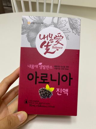 서울약사신협_내몸애생발란스아로니아_70ml x 30포 — 5점을 준 리뷰어가 2021년 7월 올린 사용 사진