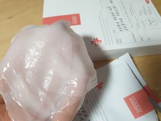 쿠피 피디알엔 연어 더마 페이셜 마스크 — 5점을 준 리뷰어가 2022년 1월 올린 사용 사진